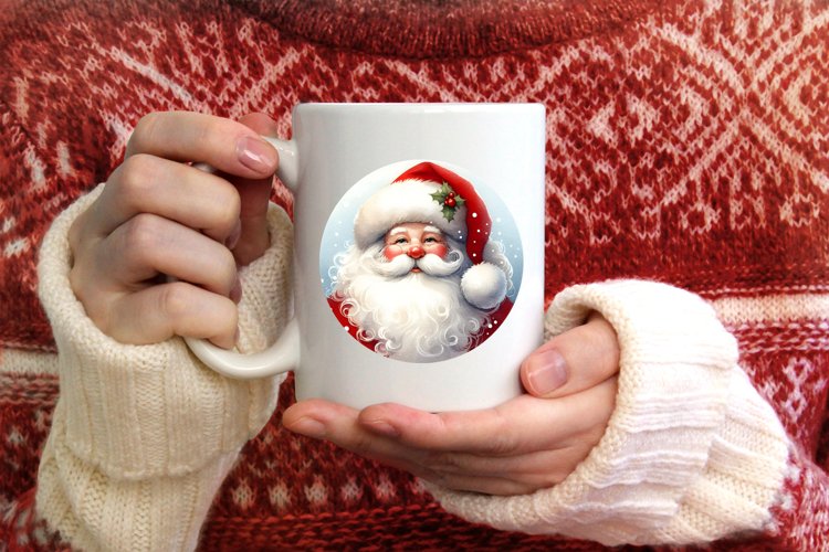 Watercolor Santa Winter Ornament example image 1
