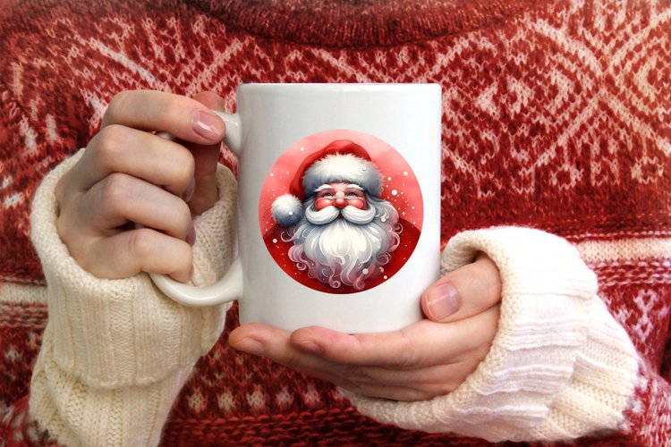 Watercolor Santa Winter Ornament example image 1
