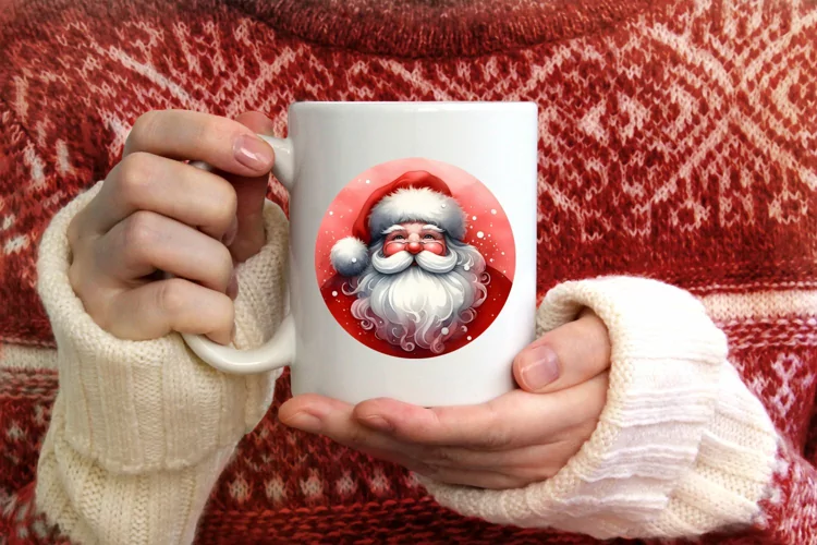 Watercolor Santa Winter Ornament