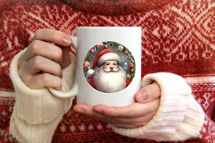 Watercolor Santa Winter Ornament