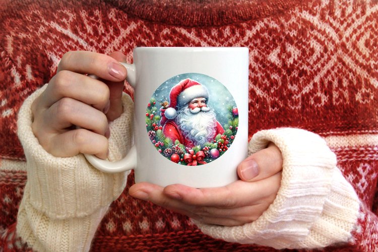 Watercolor Santa Ornament example image 1