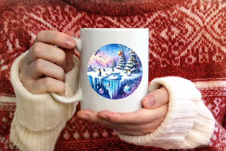 Round Christmas Ornament Sublimation|Clipart
