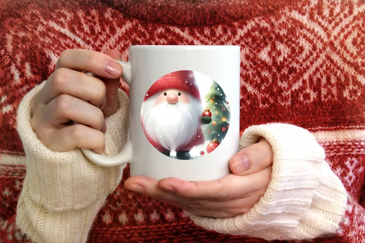 Round Christmas Ornament Sublimation|Clipart