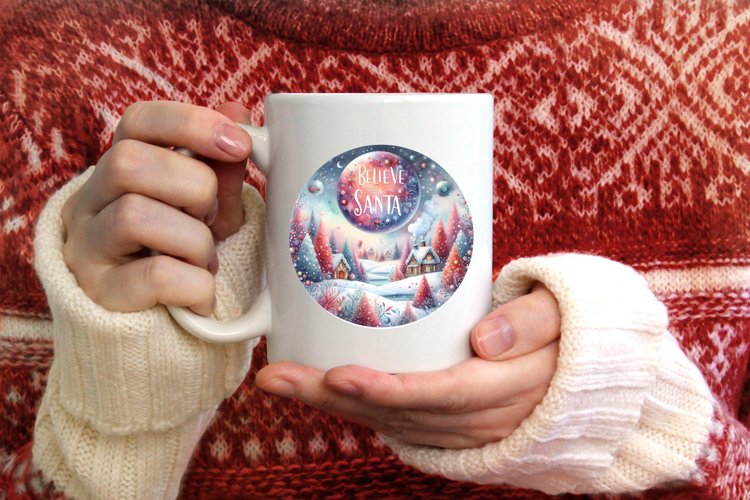 Round Christmas Ornament Sublimation|Clipart example image 1