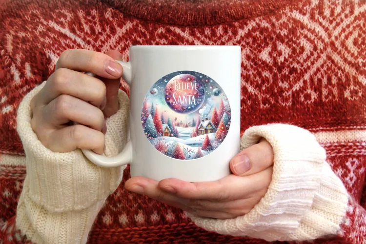 Round Christmas Ornament Sublimation|Clipart