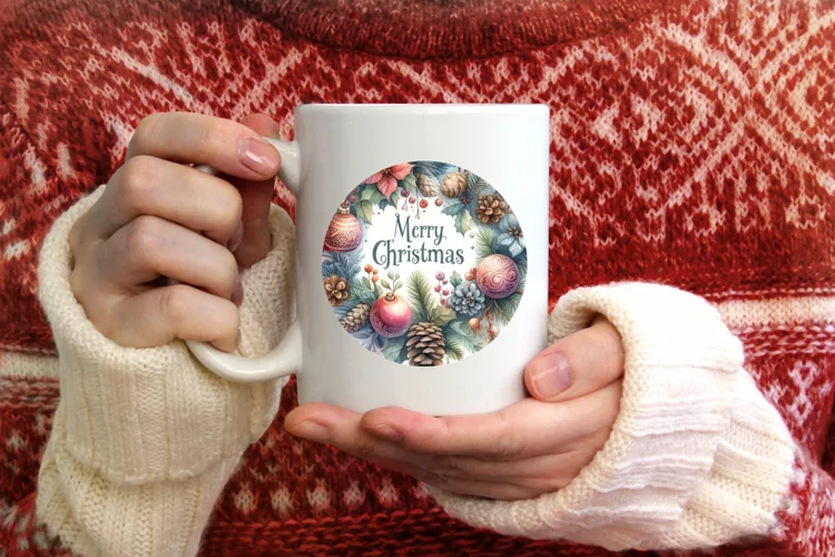 Round Christmas Ornament Sublimation|Clipart