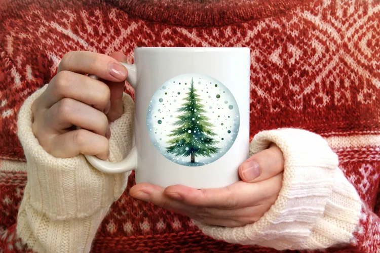 Round Christmas Ornament Sublimation|Clipart