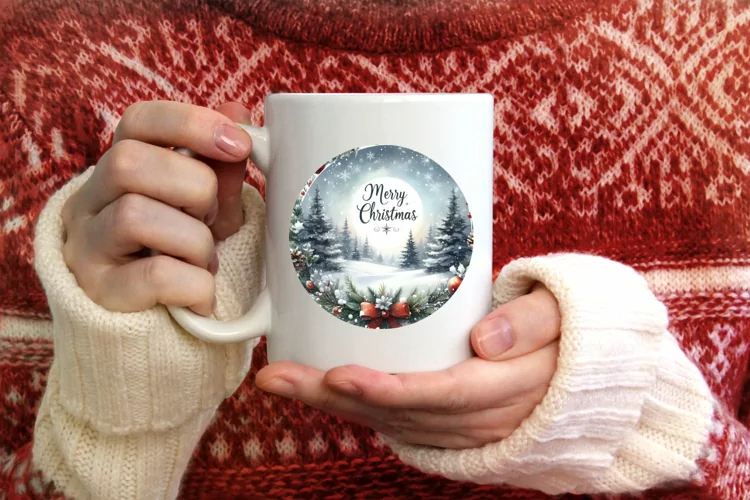 Round Christmas Ornament Sublimation|Clipart