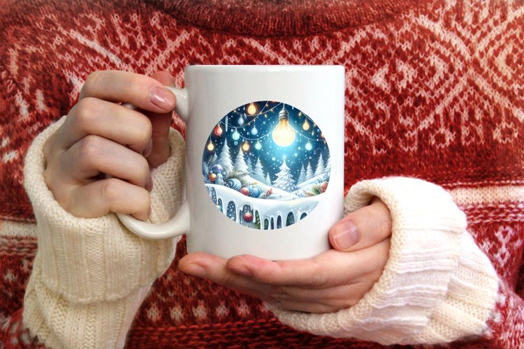 Gleaming Lights Winter Scene PNG