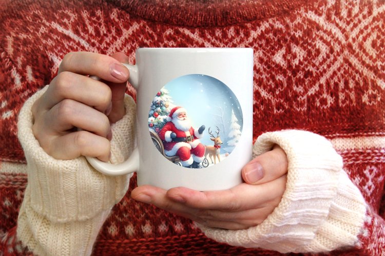 Melting Winter Scene with Santa Sublimation PNG