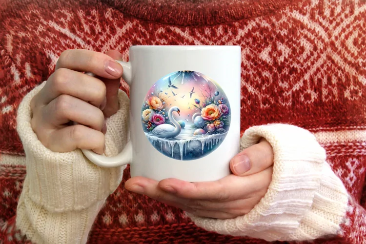 Winter Flowers Round Ornament