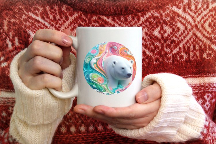 Polar Bear Depth Winter Ornament Sublimation PNG