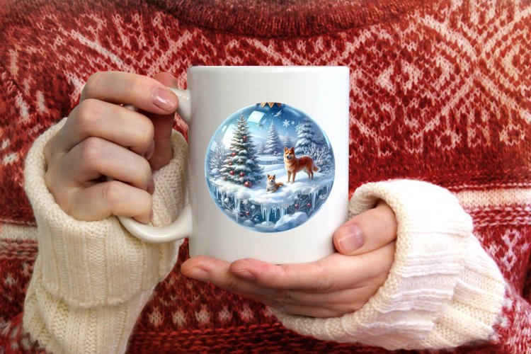 Winter Scene with Dog Sublimation PNG
