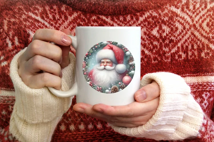 Round Christmas Ornament Sublimation|Clipart