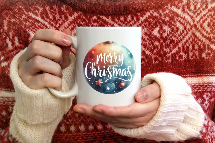 Round Christmas Ornament Sublimation|Clipart