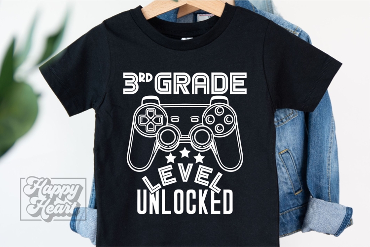 3rd Grade Unlocked Level Up SVG - Back To School Gamer PNG