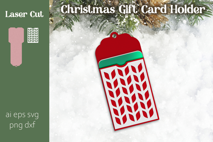 Christmas gift card holder laser cut, 3d papercraft