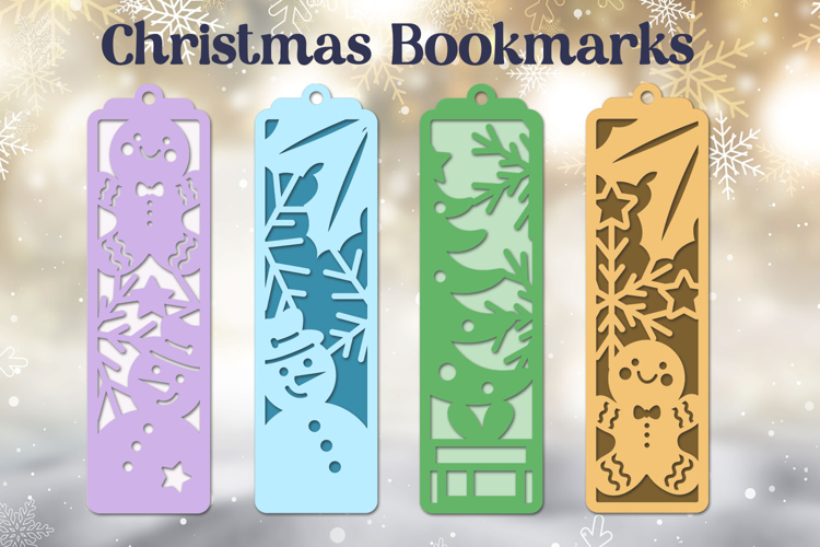 Christmas bookmarks svg, Gift tags layered, Laser cut
