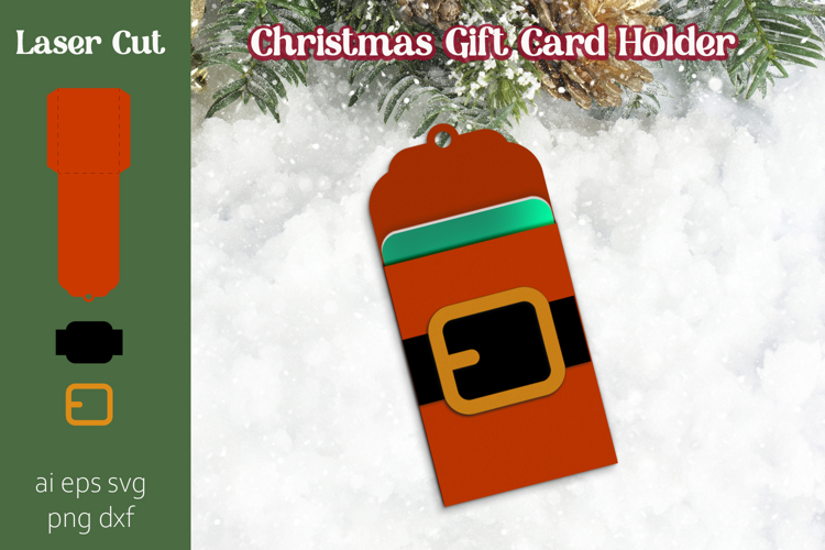 Christmas Santa gift card holder laser cut, 3d papercut