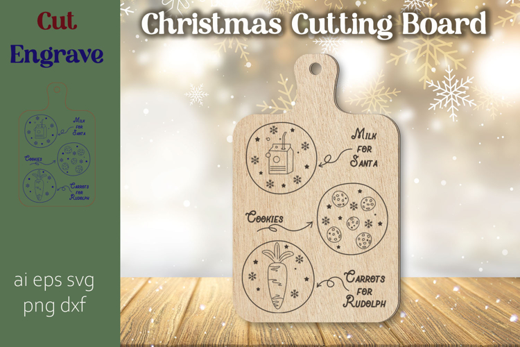 Treats for Santa cutting board, Cookies and milk for Santa