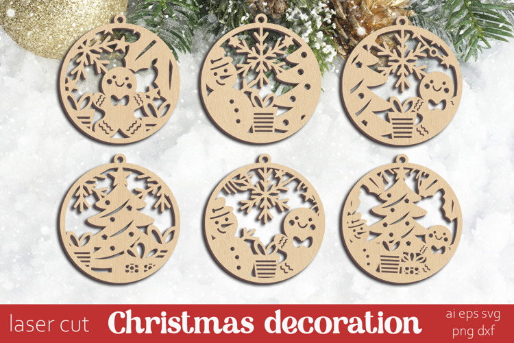 Christmas tree toys laser cut, Decoration papercut, Gift tag