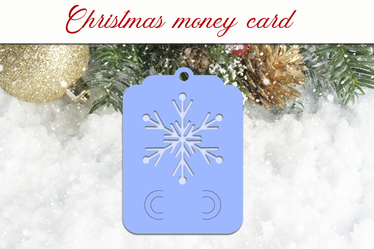 Christmas money card holder, Snowflake gift card svg