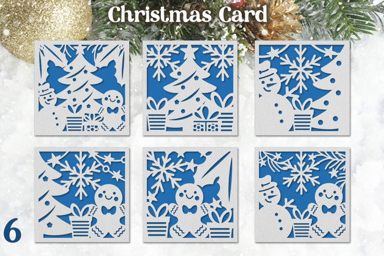 Layered Christmas card svg, Winter decoration papercut