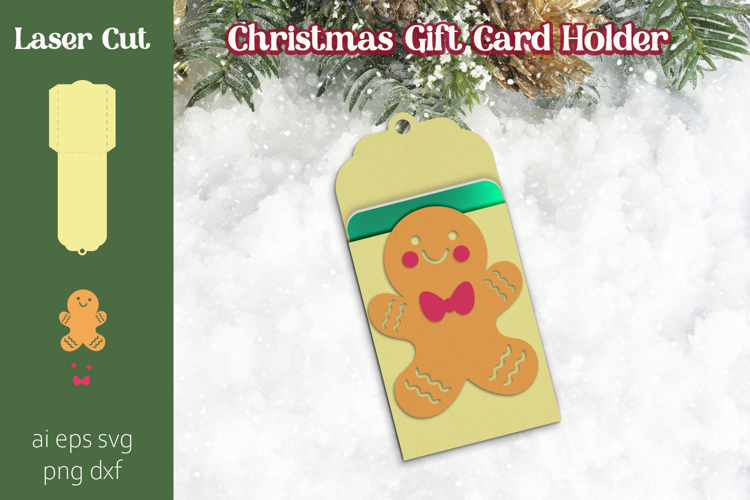 Christmas Gingerbread gift card holder laser cut