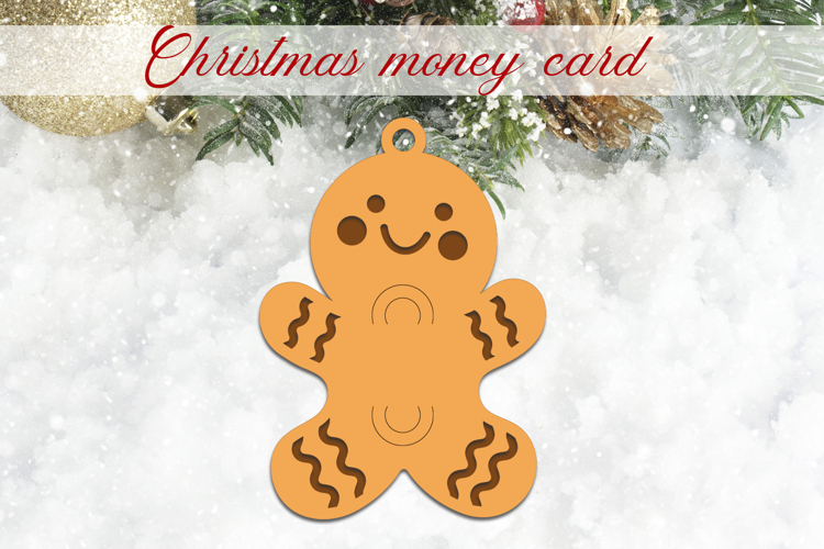 Christmas money card holder, Gingerbread gift card svg
