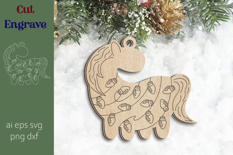 2026 Horse ornament, New year symbol svg, Wooden decoration