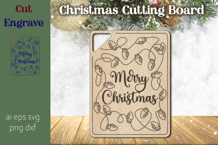 Merry Christmas cutting board, Laser engraving