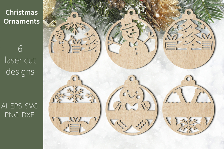 Christmas ornament laser cut, Family name monogram