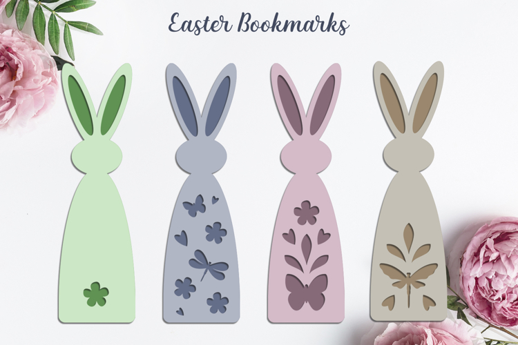 Easter bunny bookmarks, Layered paper craft kids Easter