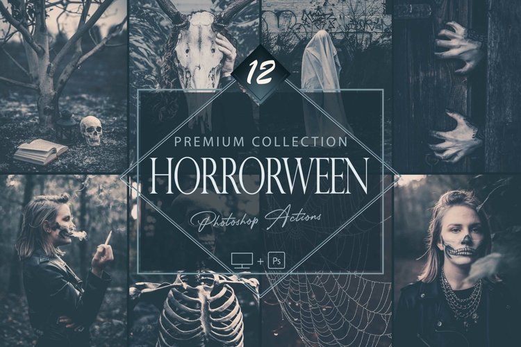 12 Horrorween Photoshop Actions, Moody Halloween ACR Preset, example image 1