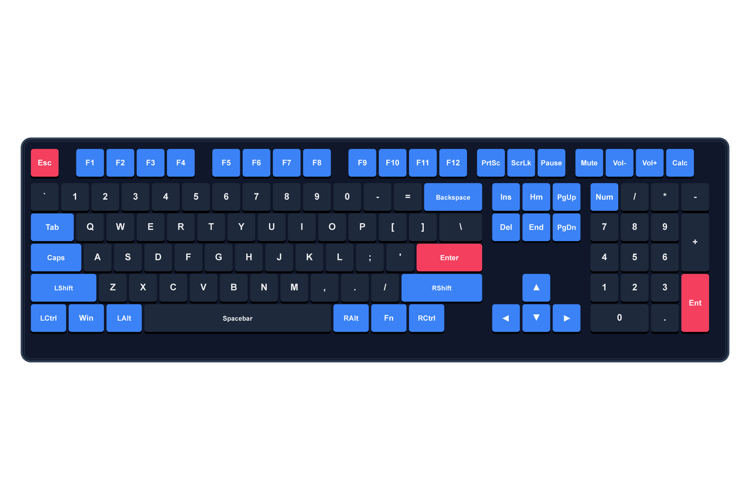 Modern pc keyboard isolated on white