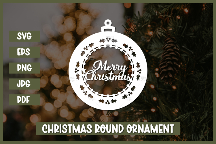 Round Christmas Ornament Svg Image 9