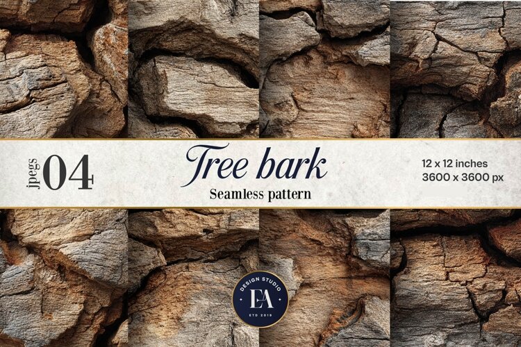 Tree Bark Digital Paper 4 JPEG example image 1
