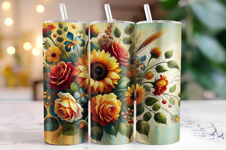 Flowers Tumbler Wrap | Sublimation | Tumblers