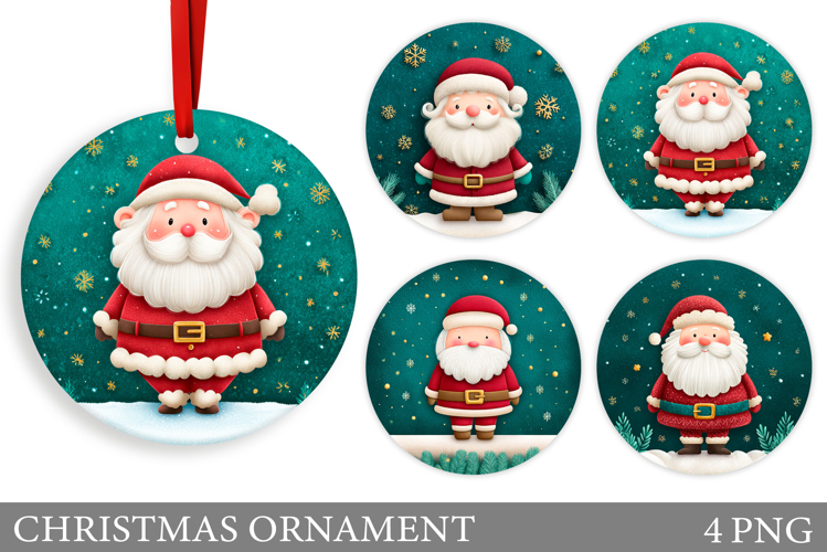 Cute Santa Claus Christmas Ornament. Santa Claus Sublimation