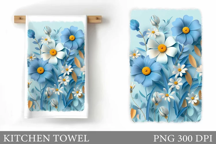 Flowers Kitchen Towel. Flowers Kitchen Towel Design