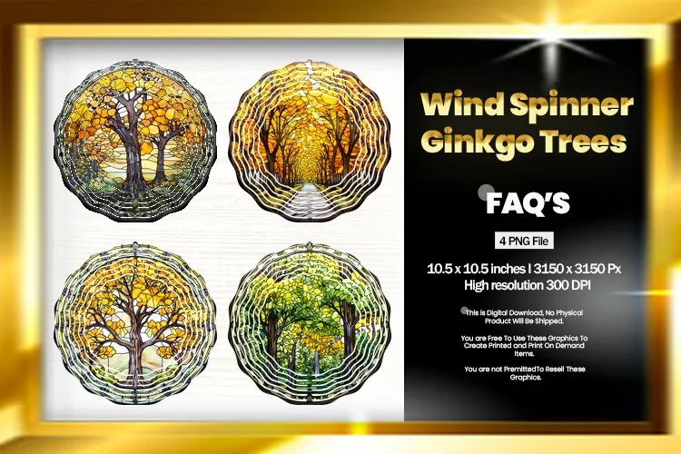 Ginkgo Trees Wind Spinner Sublimation - 04 Variation