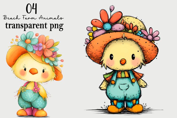Beach Farm Animals PNG Clipart Watercolor PNG