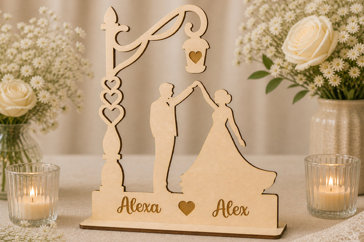 Wedding Couple Stand Laser Cut SVG example image 1