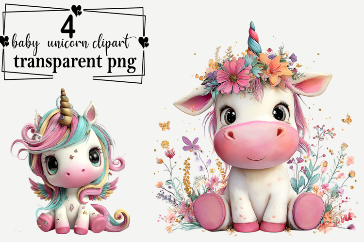 Cute Unicorn Clipart Image 14