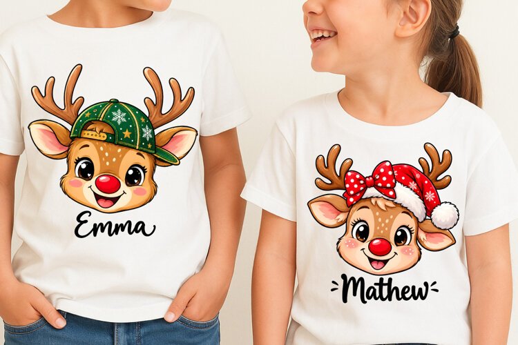 Personalized Kids Christmas PNG, Merry Christmas PNG example image 1