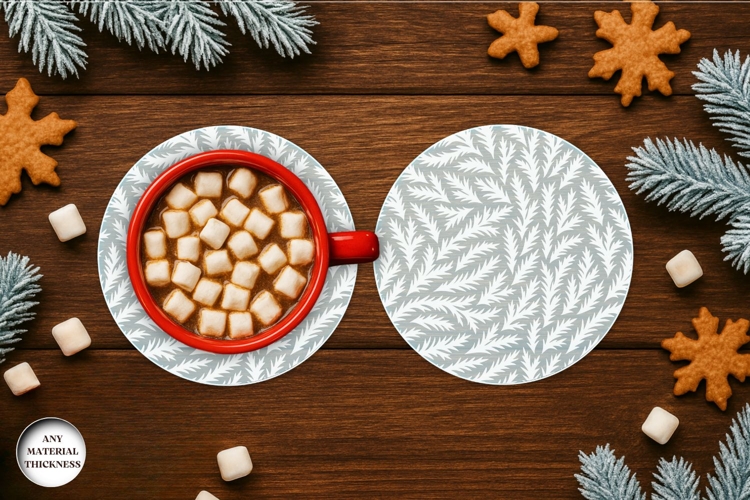 Frost Pattern Coffee Coaster Acrylic SVG | Drink Coaster