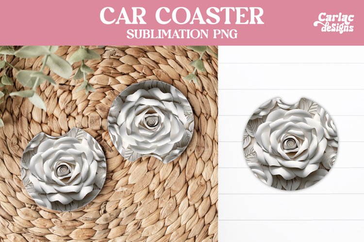 Flowers Car Coaster, 3D Car Coaster