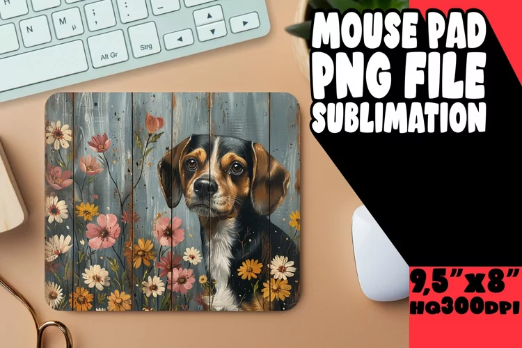 Doggy Woodgrain Mouse Pad