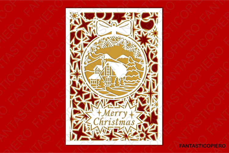 Merry Christmas SVG PNG, Greeting Card SVG for Cut Machines.