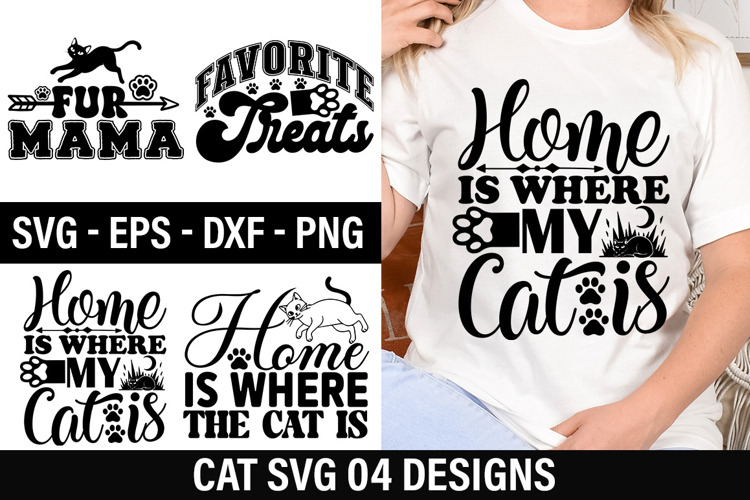 Cat SVG Design - Home is Where the Cat is